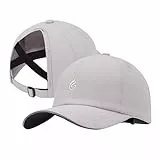 PivotWing Cap Damen Basecap Damen UPF50+ Baseball Cap Kappe Damen Leicht Cappy Frauen Running Cap Pferdeschwanz Sommer Baseball Caps Zopf Hiking Laufen Tennis Golf Draussen Sports Hellgrau 56CM
