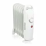 alpina Öl Heizkörper Elektrisch – Ölradiator Heizung 850W – Elektro Heizkörper mit Thermostat – Elektrische Zusatzheizung mit Überhitzungsschutz – Weiß