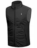 Little Donkey Andy Herren Fahrrad Weste Wasserdicht Atmungsaktiv Schnelltrocknend Leichte Softshell Weste für Laufen, Golf,Outdoor-Aktivitäten Schwarz L