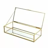 Holibanna Schmuck Organizer Würfel Glas Ring Geometrische Display Box Weihnachten Retro hängende Vintage Halter Gold