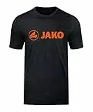 JAKO Herren T-Shirt Promo, Schwarz-Meliert/Neonorange, 4XL