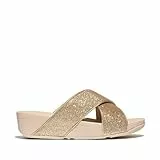 Fitflop Damen Lulu Glitterdust Cross Slides Sandale, Gold, 39 EU