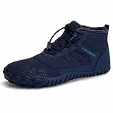 IceUnicorn Barfußschuhe Winter Warm Gefüttert Winterstiefel Winterschuhe Damen Herren(543Dunkelblau, 42EU)
