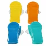 Supvox 4 Stück Multifunktionale Handtuchhalter mit Saugnapf Kunststoff Clips für Bad Küche Wiederverwendbar Stark Haftend Universeller Aufhängeclip für Handtücher und Utensilien