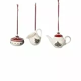 Villeroy und Boch Toy's Delight Decoration Ornamente Kaffee-Set 3tlg., kleines Baumschmuck-Set aus Premium Porzellan, bunt, 6,3 cm