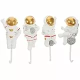 Cabilock 4 Stück Astronaut Anschließen Astronautenhaken Astronauten-klebehaken Astronauten-aufbewahrungshaken Jackenhaken Kleiderbügel Für Astronauten Bad Weiß Kind Rucksack Harz Hundeleine