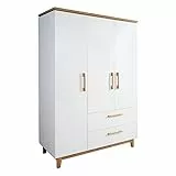 roba Kleiderschrank 'Finn', 3 Türen, 2 Schubladen, weiß, mit Soft Close-Technik, Drehtürenschrank