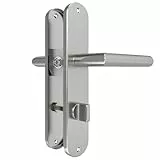 DIYGEEK Drückergarnitur WC, Badezimmer Türschloss Türklinke, Türbeschlag für Badezimmer, Türklinken für Türstärke 37-42 mm, Silber Gebürstet