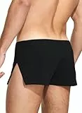 Herren 3' Große Split Side Lounge Shorts Baumwolle zum Schlafen Home Workout Gym Bodybuilding Color Schwarz Size L