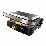 Cecotec Rock'nGrill Elektrogrill 1500 Full Open, 1500W, Öffnung 180°, RockStone, Antihaftbeschichtung, schwimmende Platte, Fettauffang, vertikale Lagerung, einstellbare Temperatur, 281 x 173 mm