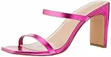The Drop Avery Square Toe Two Strap High Heeled Sandalen mit Absatz, Rosa, 39.5 EU