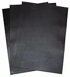 HAPPER STUDIO Leder Zuschnitte A4 x 3 Stück. Für DIY, Basteln, Handwerk und Reparatur. 1,3-1,5 mm Starkes Rindsleder (Schwarz Glossy, A4 21 x 29.7 cm)