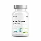 Vitamin D3 + K2 Hochdosiert - 200 Tabletten - Premium: K2VITAL® von Kappa - 99,7% All-Trans Vitamin K2-MK7 + 2.000 I.E. D3 (1 Tablette alle 2 Tage) - Laborgeprüft & in Deutschland hergestellt