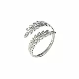 MASOP Ringe Blatt Edelstahl Titan Stahl Zweig Ringe Offener Verstellbar Geschenke für Damen Frauen