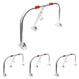 Relaxdays Parkplatzsperre klappbar, Parkbügel mit Vorhängeschloss, Stahl, HBT: 45x76x32cm, Sperrbügel Parkplatz, Silber (Packung mit 4)