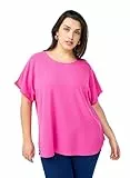 Zizzi Große Größen Damen Kurzarm Bluse mit Rundhals Gr Gr L Raspberry Rose - Plus Size Damen Kleidung
