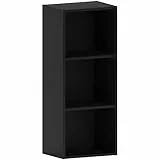 Vida Designs Oxford Bücherregal mit 3 Ebenen, würfelförmig, schwarz, Holz-Regaleinheit für Büro, Wohnzimmermöbel