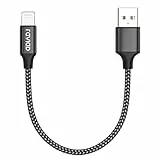 RAVIAD iPhone Ladekabel Kurz, 30CM Lightning Kabel MFi Zertifiziert Nylon iPhone Kabel Kompatibel für iPhone 14 13 12 11 Pro Max Mini XS XR X SE 2020 8 8 Plus 7 7 Plus 6s 6 5s 5- Schwarz