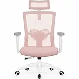 Daccormax Bürostuhl, ergonomisch mit Kopfstütze, Lendenwirbelstütze und Armlehnen, drehergonomischer Schreibtischstuhl, Wippfunktion, Chefsessel, Rückenschonend, 150kg