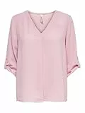 JDY Damen Lange Freizeit Hemd Bluse 3/4 Ärmel Tunika Longshirt Loose Oberteil Locker Leicht JDYDIVYA, Farben:Rosa-2, Größe:38