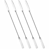 Andibro 4 Stück Edelstahl-Mini-Laborspatel, Doppelend-Spatel mit eckiger und runder Spitze – ideal zum Mischen von Kosmetik, für Küche und Labor (15 cm)(4)