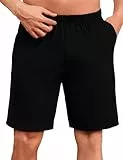 Uniexcosm Schlafanzughose Herren Kurz Sommer Schlafshorts Pyjamahose Baumwolle Bermudahose Shorty Schlafhose für Männer Schwarz XL