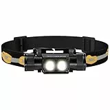 CSTEBOKE SOFIRN H25L/D25L Stirnlampe LED Wiederaufladbar, Kopflampe 1000 Lumen mit Dual-LED 5000K 90 High CRI, Superhelle USB-Kopflampe für Laufen, Camping, Wandern, Angeln, Backpacking, Lesen