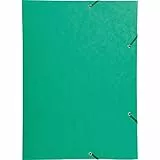 Exacompta 59515E Einschlagmappen DIN A3. Aus Colorspan-Karton mit 3 Klappen und 2 Gummizügen, 24 x 32 cm, DIN A4, grün Sammelmappe Dokumentenmappe für Büro und Schule