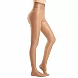 Yilanmy Glänzende Strumpfhose Damen Ölig Glanz Hohe Taille Strumpfhose Glossy Tanzstrumpfhose 70 DEN,L