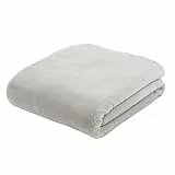 Gözze - Premium Cashmere-Feeling Wohn- und Kuscheldecke, 500 g/m², 180 x 220 cm - Silber
