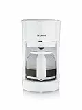 SEVERIN Filterkaffeemaschine mit Glaskanne, Kaffeemaschine mit Permanentfilter, für bis zu 10 Tassen (1,25L), mit Warmhalteplatte und Auto-Abschaltung, 900 W, weiß, KA 4323