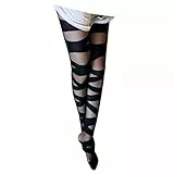 JERKKY Damen Sexy Perspektive Dünne Strumpfhose Criss Cross Bandage Kette Muster Gedruckt Nylon Footed Strumpfhose Elastische Dünne Strümpfe Jacquard Dessous