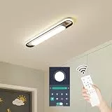 Modern LED Smart Ceiling Light,72cm Flush Mount Ceiling Lamp, (5-40) x2W Dimmable Linear Metal Ceiling Chandelier Light Fittings for Living Room Bedroom Dining Room Office Hallway Closet Aisle