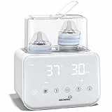 Grownsy Flaschenwärmer baby, Sterilisator für babyflaschen 10-in-1Fast Babynahrungsheizung & Abtauung BPA-freier Fläschchenwärmer,Babykostwärmer mit LCD-Display (WeißWeiß)