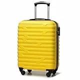 WITTCHEN A-line II Kabinengepäck Kabinenkoffer Handgepäck Rollkoffer Reisekoffer Bordkoffer Hartschale ABS Hochwertiger und Stabiler Größe S Gelb