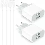 iPhone Ladegerät, 4-Pack Ladekabel 2M und USB Netzteil 10.5W for iPhone 11 Pro Max XR X XS Max 8 7 6 6S SE 5S 5 5C Plus 14 13 12, Charger Kabel Stecker Adapter Ladeadapter 6FT Nisiyama