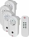Brennenstuhl Funkschalt-Set RC CE1 4001, 4er Funksteckdosen Set (Innenbereich, mit Handsender und erhöhtem Berührungsschutz) weiß
