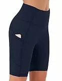 Persit Kurze Sporthose Damen, High Waist Radlerhose Sport Shorts Sommer Laufhose Marineblau XL