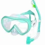 Kinder Schnorchelset mit Trocken-Schnorchel & Taucherbrille Sicherheitsglas Taucherbrille Kinder Weiches flüssiges Silikon Schnorchelset Kinder Anti-Nebel Tauchmaske Schnorcheln Set 4-14