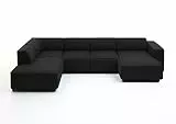 Atlantic Home Collection Wohnlandschaft/Ecksofa Bulky, Récamière Links, Anthrazit, 195x324x70 cm