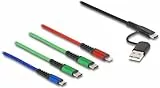 DeLOCK USB Ladekabel 4 in 1 USB Typ-A + USB-C zu Lightning/Micro USB / 2 x U