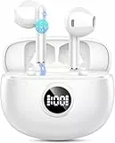 Bluetooth Kopfhörer, Kopfhörer Kabellos Bluetooth 5.3 In Ear Kopfhörer mit 4 ENC Mic, 40H Spielzeit, LED-Anzeige, Wireless Kopfhörer HiFi Stereo Noise Cancelling Earbuds, IP7 Wasserdicht Ohrhörer Weiß