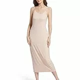 JCQIGOA Unterkleid Damen Lang Unterkleid Weiß mit Träger Sexy Unterröcke Nachthemd Damen Sommer Nachthemd Spaghettiträger Negligee Full Slip Nachtkleid Weiß Schwarz V Ausschnitt, Kaqi M