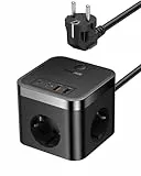Baseus 30W Steckdosenwürfel, USB C Steckdosenleiste GaN5 USB C Ladegerät 3-Fach Steckdose mit Schalter, Tragbar PD-Ladegerät für MacBook, iPad, iPhone 16/15, Galaxy S25 Ultra, Zuhause, Büro, Reisen