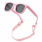 COASION Kinder Sonnenbrille Polarisierte Uv Schutz Gummi Sonnenbrille Baby Alter 1-3 (C5* Mattes Rosa/Grau)