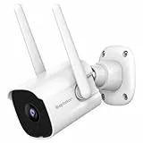 Septekon Überwachungskamera Aussen CCTV Kamera, 2K Dual Antenne WiFi Home Überwachungskameras mit IP66 Wasserdicht, Nachtsicht, AI Bewegungserkennung, 2-Wege-Audio, Weiß - P30i