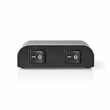 Nedis Lautsprecher Umschalter 2fach - Lautsprecher Verteiler - 2 Ports - 150 W pro Kanal - 4-16 Ohm - Aluminium - Schwarz