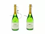 Miniblings Champagner Ohrringe Hänger Schaumwein Weinflasche Flasche Sekt grün - Handmade Modeschmuck I Ohrhänger Ohrschmuck versilbert