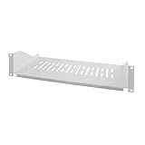 LogiLink SF2C35G - 19' Einschubfach (2 HE) für Stand-, Serverschränke mit mind. 360mm Tiefe, max. 25kg Tragkraft, Grau