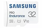 Samsung PRO Endurance microSD-Karte + SD-Adapter, 32 GB, Für Videoüberwachungssysteme, Dashcams und Bodycams,UHS-I U3, Full HD & 4K UHD, 100 MB/s Lesen, 40 MB/s Schreiben, MB-MJ32KA/EU